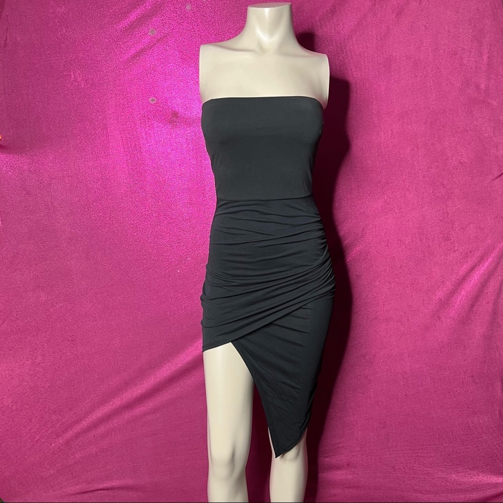 *3/$30* Dusty Grey/ Black Tube Top Sexy Night Out Dress